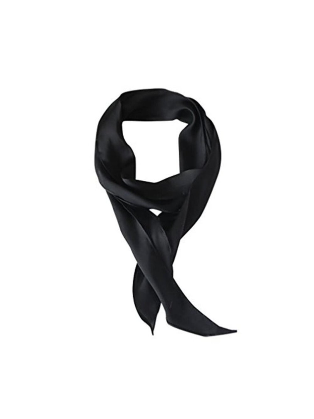 Womens Black Skinny Scarf Silk Feel Neck Scarf Hair Scarf Necktie 1950s Costume